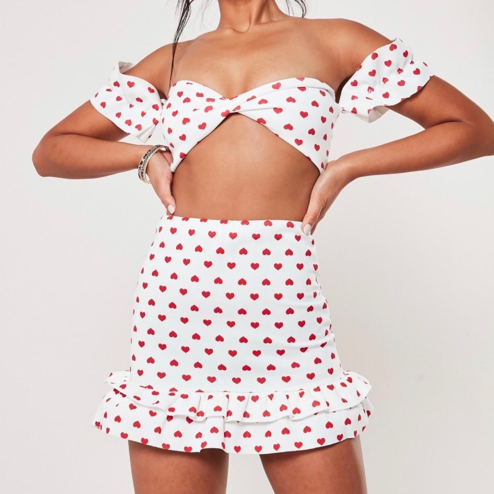 Missguided Heart Print Co Ord